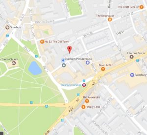 Map showing location of Spectrum House, SW4